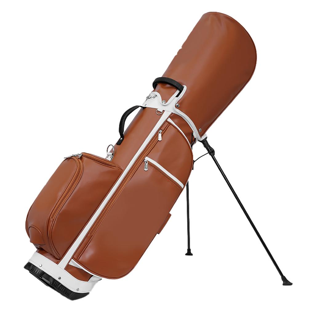 Golf Stand Bag Super Fiber Leather Stable Triangular Support Fashionable Appearance