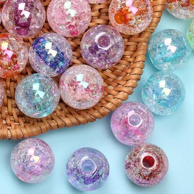 10Pcs 16mm/18mm/20mm Big Loose Beads Round Crack Accessories For Jewelry Making DIY Necklace Bracelet Pendant Crafts