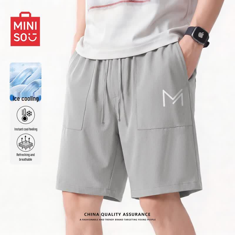 MINISO Men s Summer Ice Silk Breathable Sports Shorts 3XL