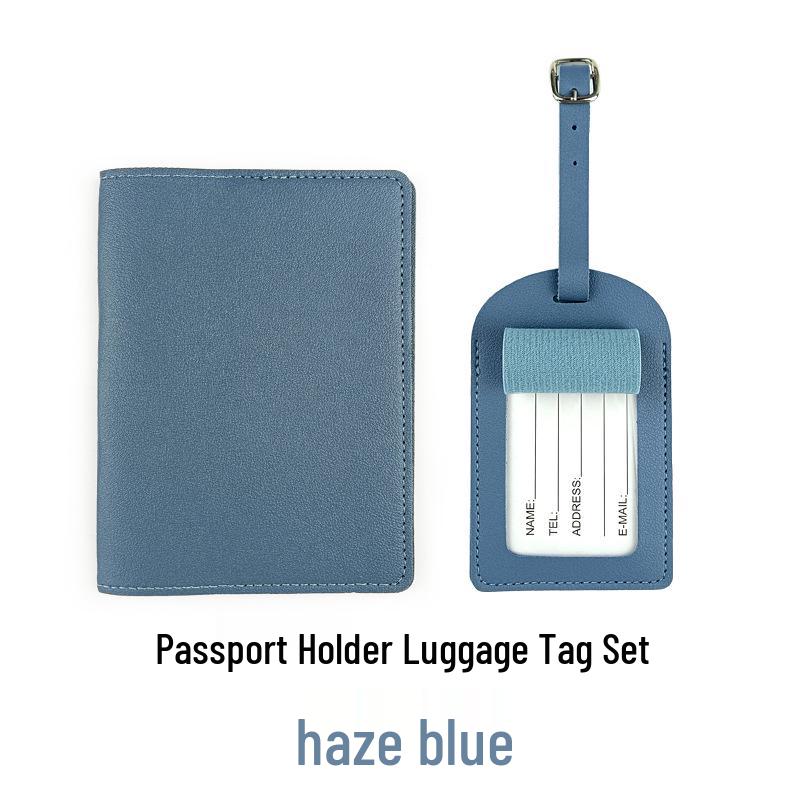 Customizable PU Leather Passport Holder & Luggage Tag Set with Paper Card Inclusion