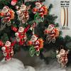 8/16/24PCS Christmas Wooden Bicycle Santa Claus 2D Flat Pendant Xmas Tree Decoration Holiday Gift Christmas Ornaments Home Decor