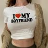 European and American women's clothing spring and summer new ins letter I love ME printed short slim-fitting short-sleeved T-shirt