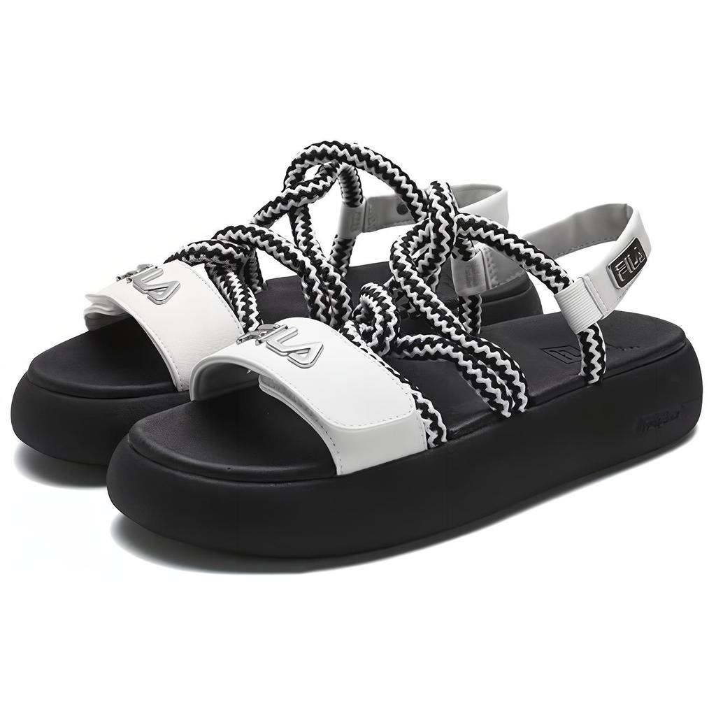 Fila Churro Casual Comfortable Thick Sole Beach Sandals Women Sandals White Black F12W421404FSB