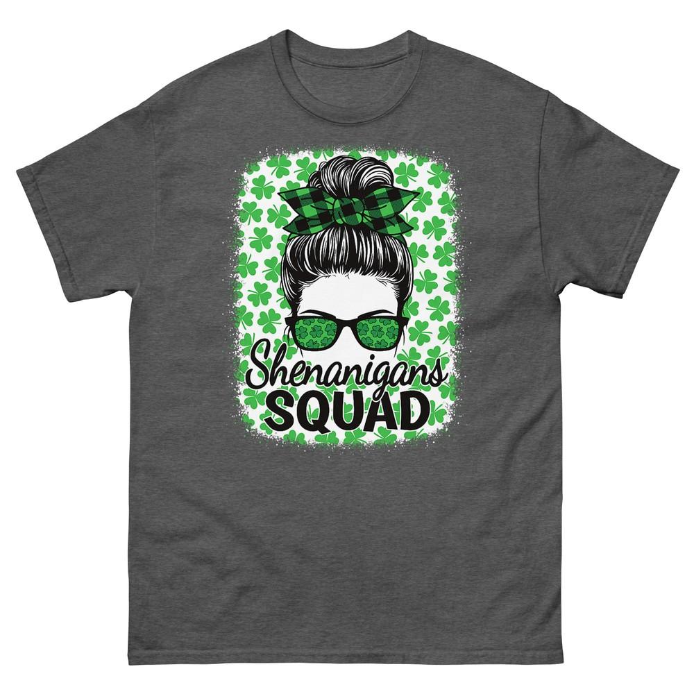 Shenanigans Squad St Patricks Day Unisex Girls Messy Bun TShirt