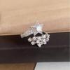 French Zirconia Star Open Ring for Women - Exquisite High-End Versatile Jewelry