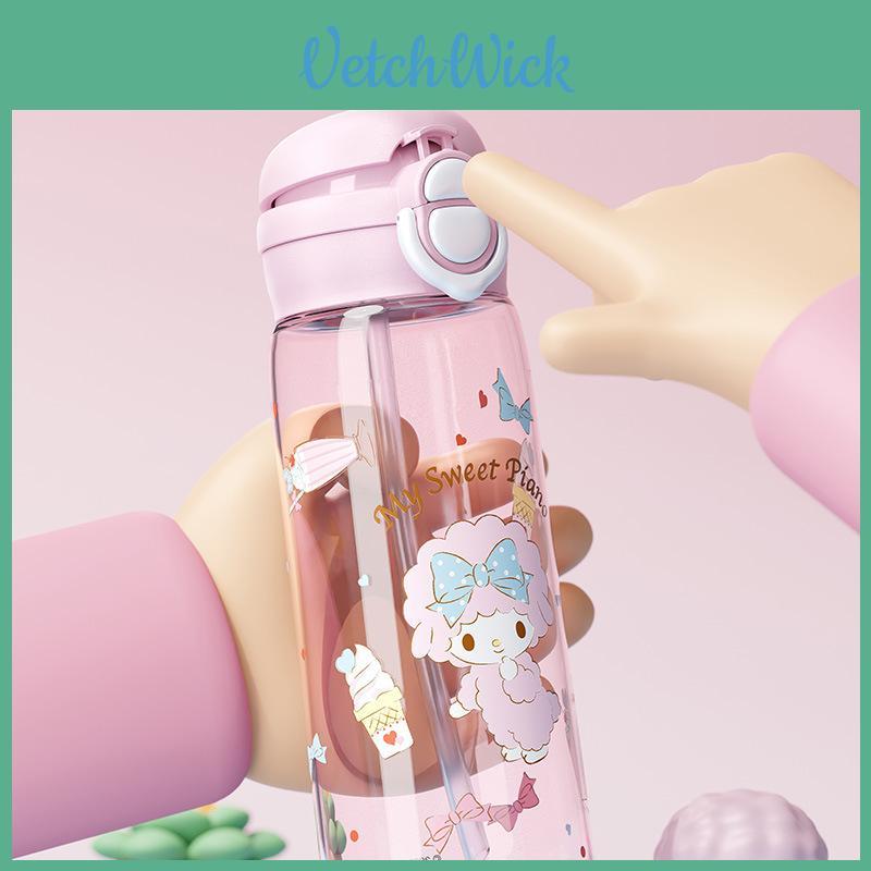 Sanrio Kuromi Double Drinking Straw Cup With Durability For Girls And Kids