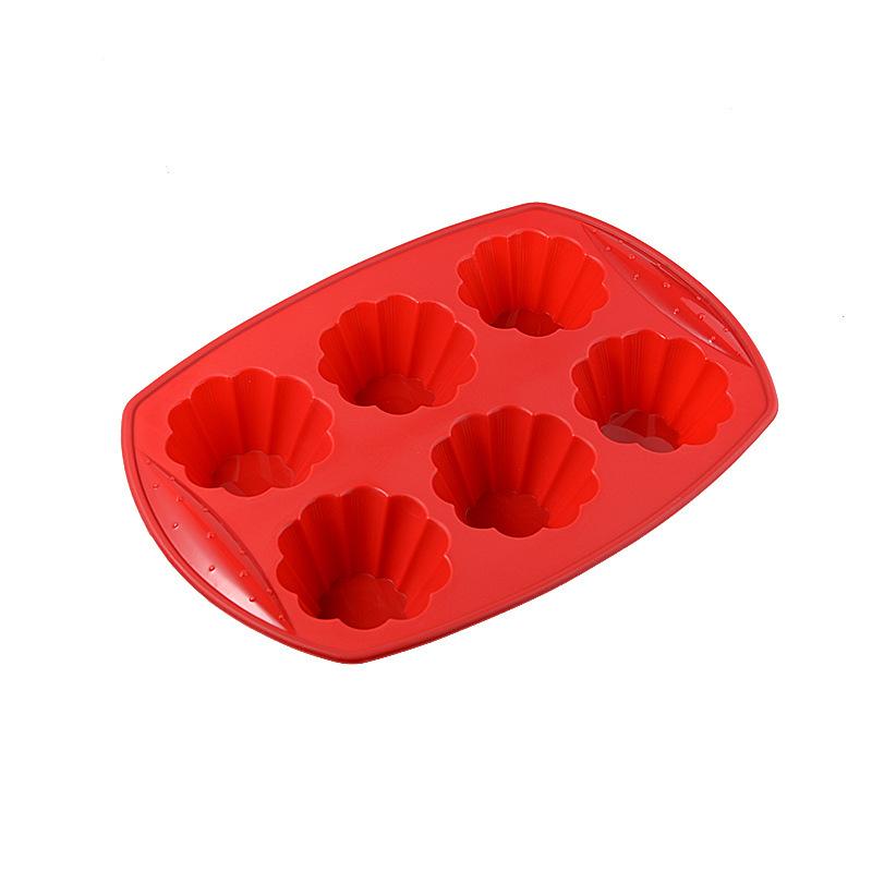

Silicone mold flower-shaped muffin cup high temperature resistant thickened silicone cake mold baking mold червоний