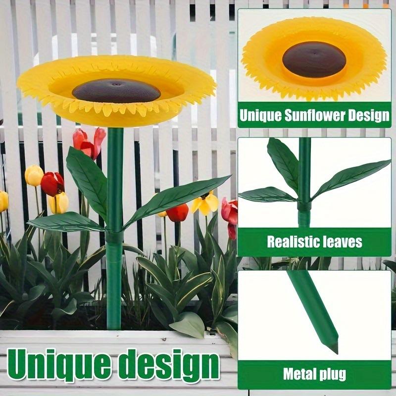 Large Capacity Floral Bird Feeder Standing Wild Bird Bath Tray Garden Yard Decoration All Weather Seed & Water Station