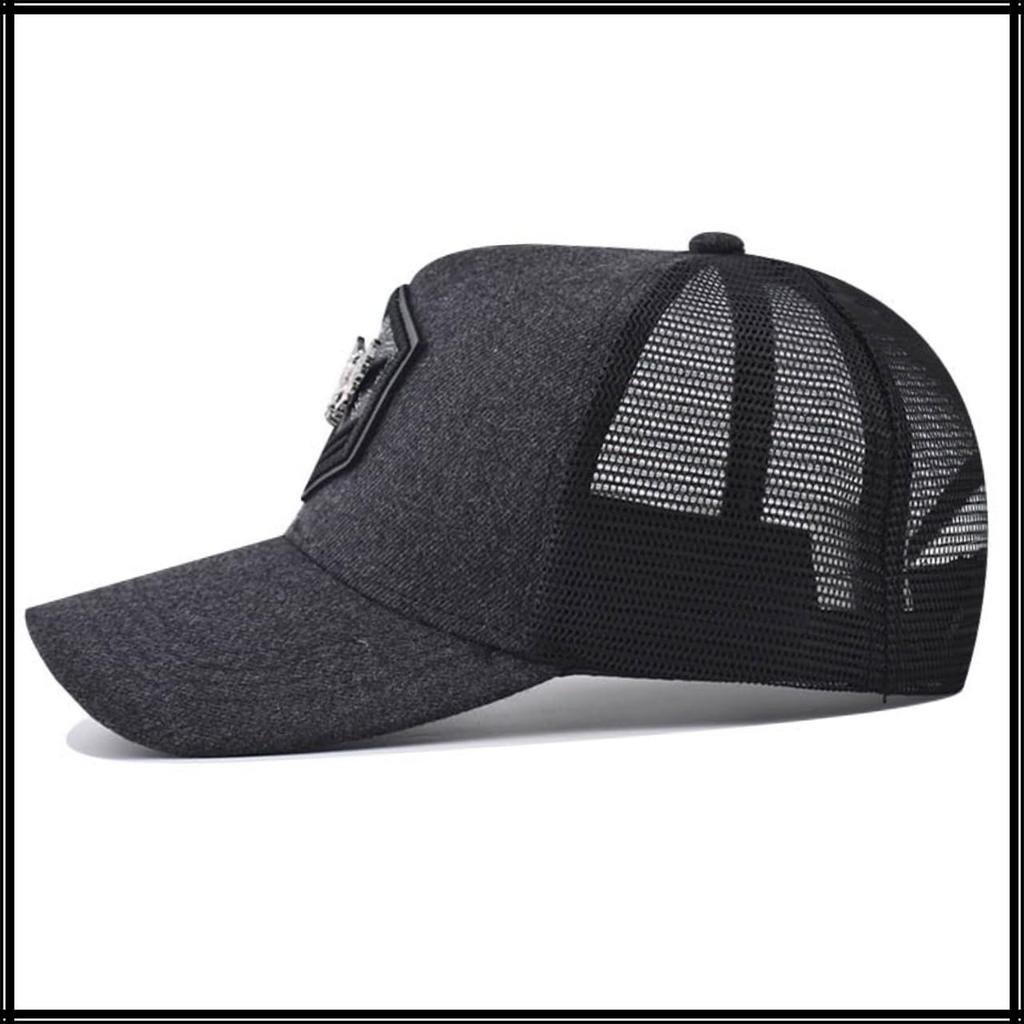 Baseball CZA418 [White Fang] Hat, Cap, Cap, Mesh, Embroidered, Breathable, Outdoor, Stylish, Men's, Women's, (Navy)