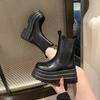 2025 Fashion New Boots Women's Shoes Fashionable and Versatile Thin Round Head Cigarette Boots Platform Shoes Outdoor Versatile