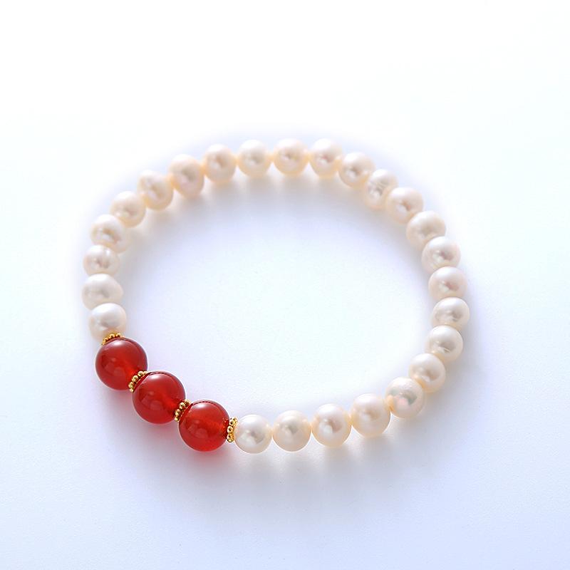 Natural freshwater pearl bracelet simple fashion design agatefashion women daily jewelry gift красный
