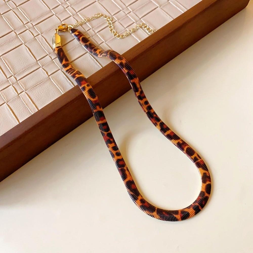 Leopard Print Leopard Print Snake Chain Uniquely Designed Choker Vintage-Style Necklace Creative Versatile
