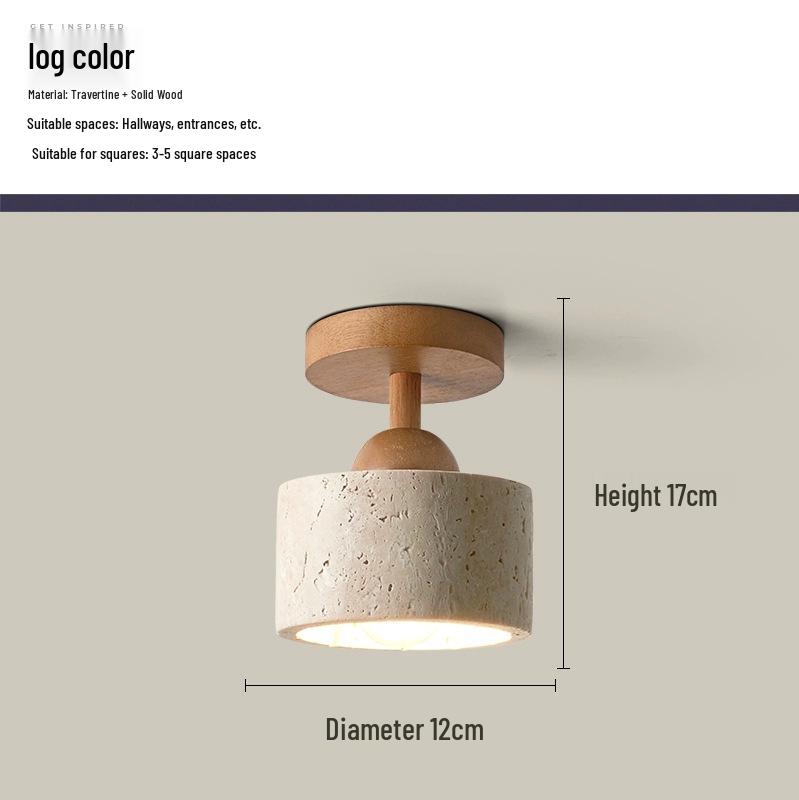 Japanische Wabi-Sabi Gelber Höhlenstein Deckenleuchte für Eingangsbereich oder Balkon