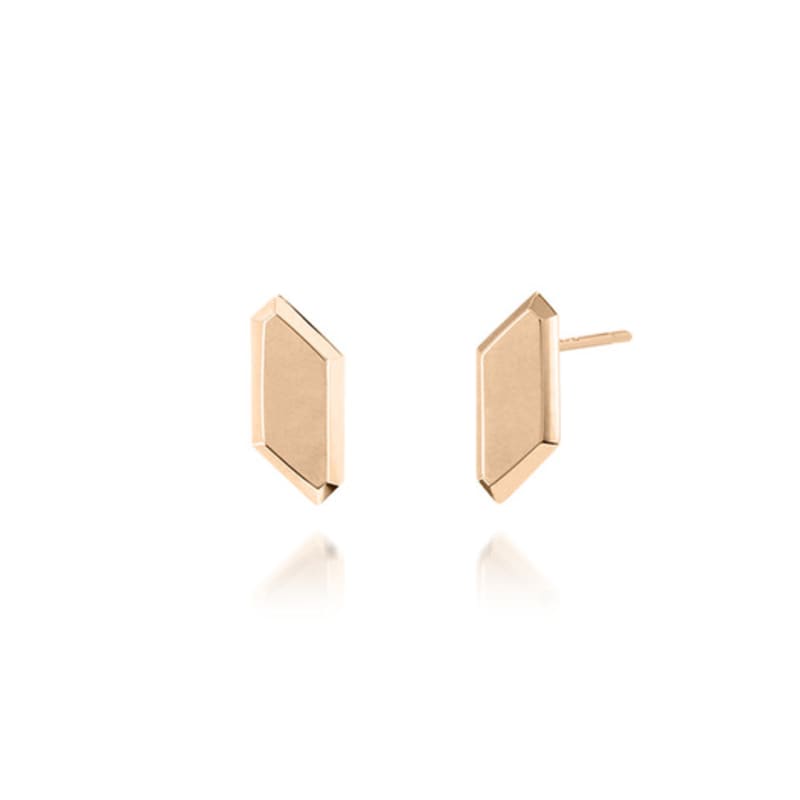 

45DO 45º Signature Hexagon Simple Stud Earrings 14K Yellow Gold