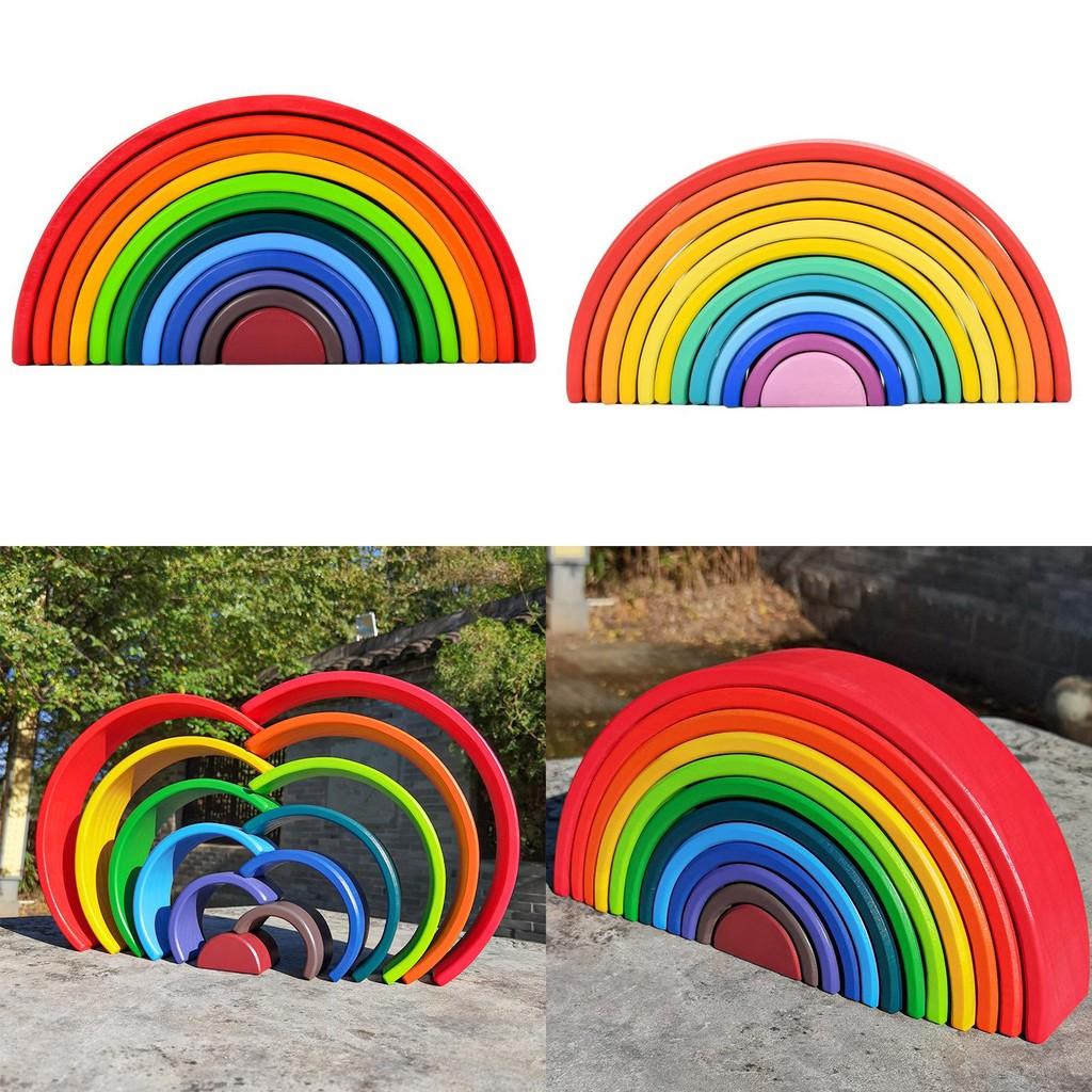 Wooden Rainbow Stacking Blocks For Toddlers With Diy Fun For Early Learning Development