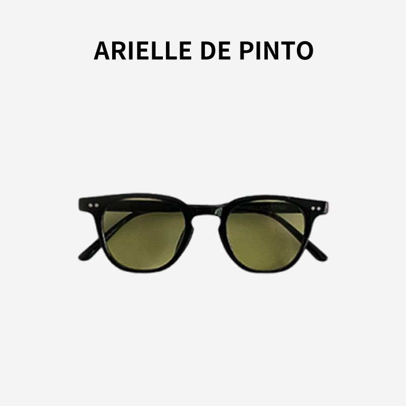 French Arielle De Pinto Kidsren s Sunglasses, New Summer Style Sun Protection Glasses for Boys and Girls, Stylish Sunglasses Black Frame Dark Green