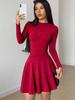 Abito Elegante Aderente Manica Lunga Nuovo Stile Importato Sexy Peplo Gonna Midi per Donna