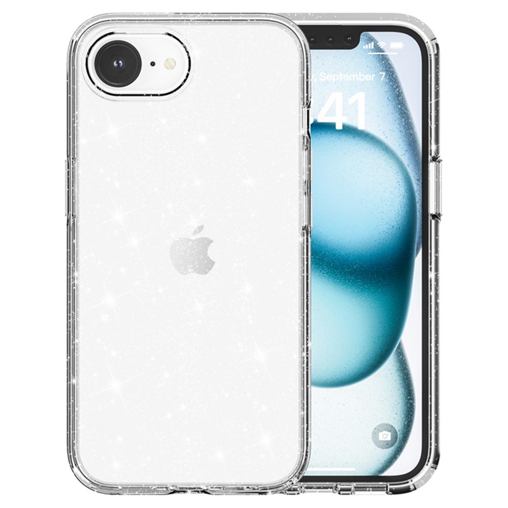 

For iPhone 16e Case Thickened Shockproof TPU+PC Glitter Back Cover Black