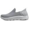 Go Walk Flex Slip-On Technology Mesh Round Toe Low-Top Casual Shoes Men Sneakers Gray White 216491-LTGY