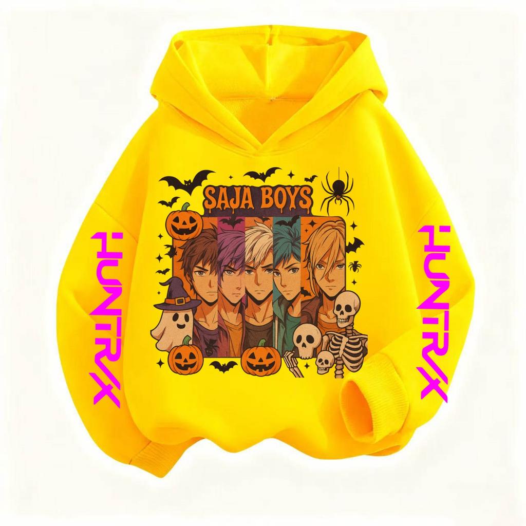 Halloween Boy Print Hoodie, Children's Fashion Pullover, Children's Top, K-pop Demon Hunter Hoodie, Boys and Girls Long Sleeved