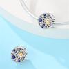 Copper Sparkling Crossover Star Shape Bead Charms Galaxy Blue Star Shape Murano Glass Charm Fits 3mm Bracelets Necklaces