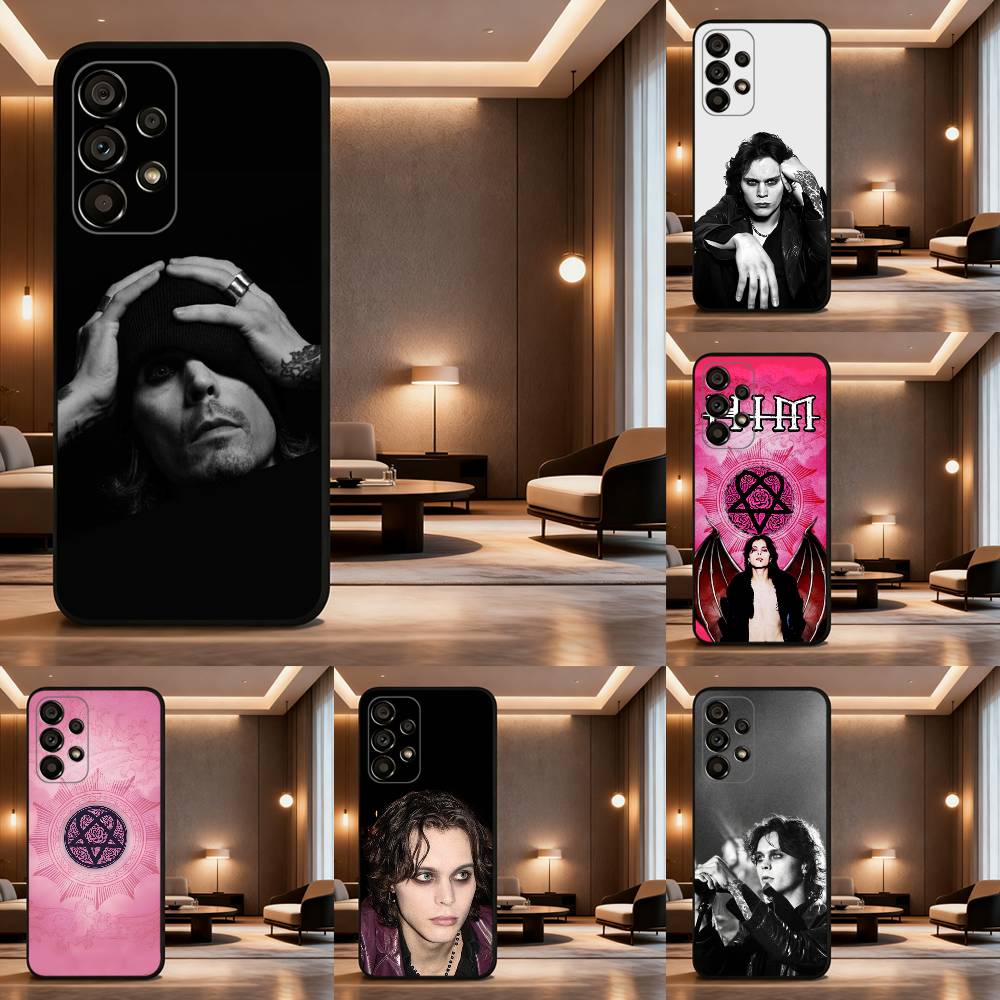 V-Ville Valo Finnish vocalist Phone For Samsung Galaxy A53,31,52,72,41,22,73,32,71,Note,J7,8,9,5G Soft Black Silicone Case