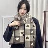 Scarf women's winter versatile warm couple student neck protection imitation cashmere knitted wool girls scarf senior sense men