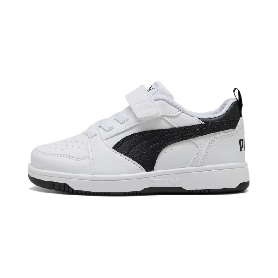 Puma Rebound V6 Lo Comfortable Versatile Durable Support Low-Top Kids Skate Shoes Kids Skate Shoes White Black 397419-02