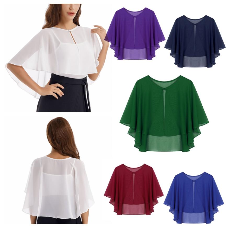 

Шифон Отвес мыса Шали Одна пуговица Шифон Пожимание плечами Завершает прикрытия для свадебной вечеринки Платье