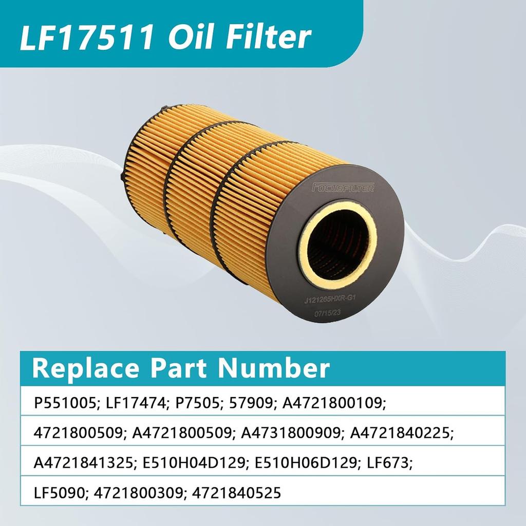 FS19915 Fuel Water Separator and LF17511 Oil Filter Replace A0000903651 P551011 PF9804 A4720921205 A4731800909 P7505 P551005 A4721800109 Compatible