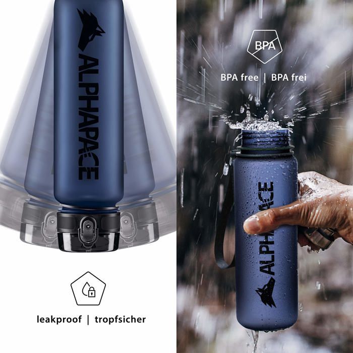 Gourde - alphapace - 350 ml - bleu - système de fermeture snap-lock - technologie airflow-hole
