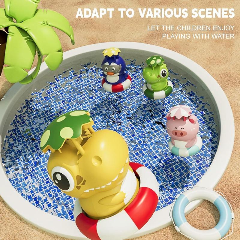 Flying Rocket Launcher Sprinkler Rotating Spray Kids Water Playing Splashing Animal Toy Fun Interaction Garden Lawn Outdoor Gift