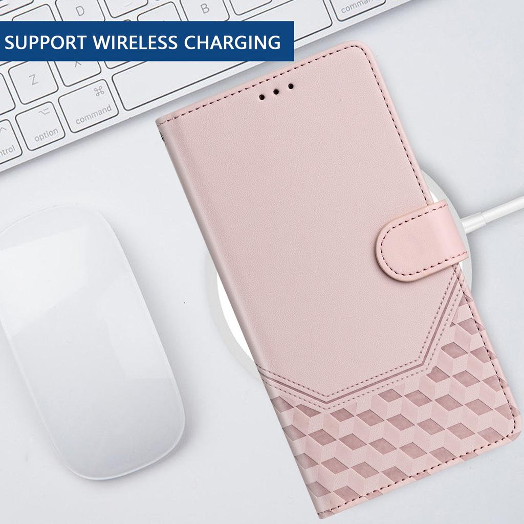 For Samsung Galaxy A16 5G/A16 4G Case Imprinted Honeycomb RFID Blocking Leather Phone Cover with Strap