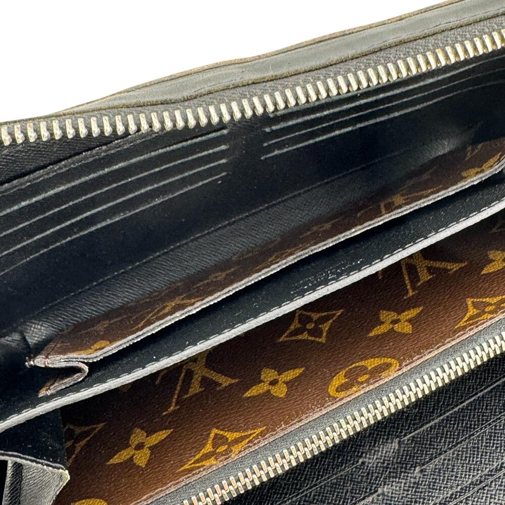 LOUIS VUITTON M61506 Round zip wallet Monogram macacer leather Zippy XL business bag Brown leather Used