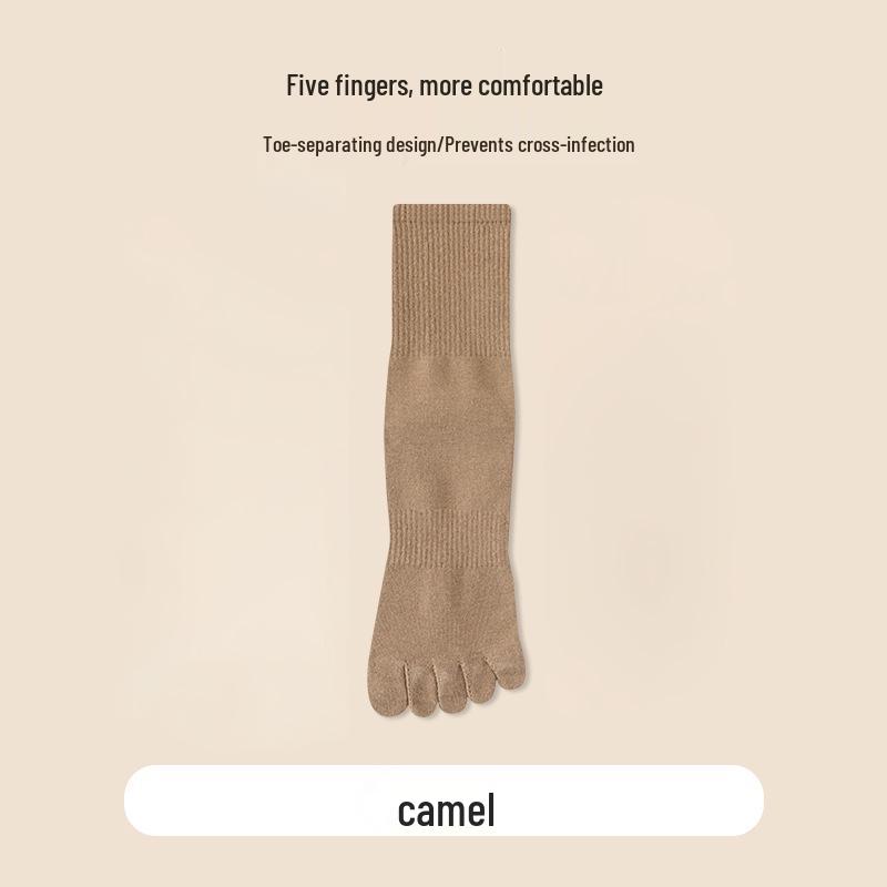 

Мужские хлопковые носки до середины икры с пятью пальцами – осенне-зимние влагоотводящие спортивные носки для подростков One Size