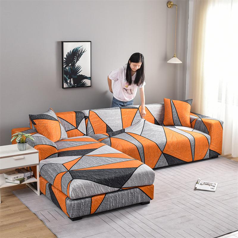 Copridivano elasticizzato impermeabile stampato elasticizzato Copridivano elastico alto Copridivano chaise longue a forma di L Copridivano per soggiorno