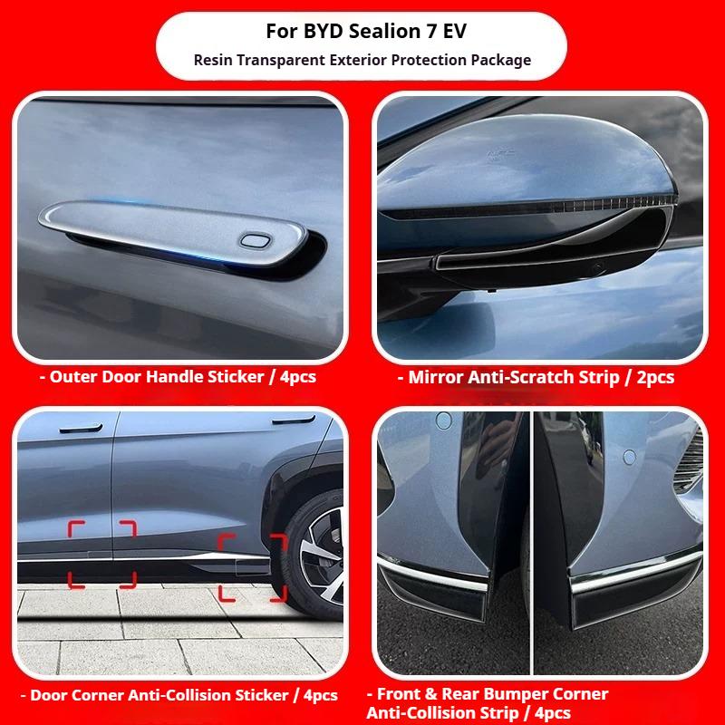 For BYD Sealion 7 EV Car Door Handle Anti Scratch Sticker Anti Scratch Strip for Rearview Mirror Transparent Protective Film