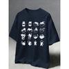 16Style Coffee Cat Doodle Print T Shirt Unisex Cotton Loose TShirts Casual Crewneck Streetwear Comfortable Summer Clothing