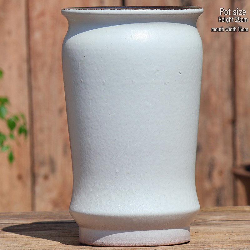 Large Handmade Coarse Pottery Ceramic Flower Pot for Outdoor Courtyard and Home, Ideal for Bougainvillea and Large Succulents