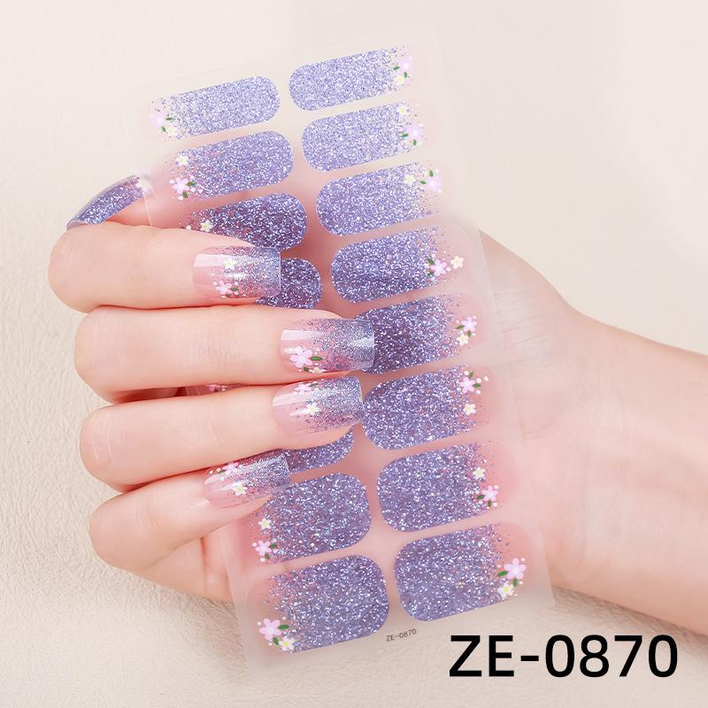 Gradient Glitter French Manicure Film Nail Stickers 3D Hot-selling Nail Stickers