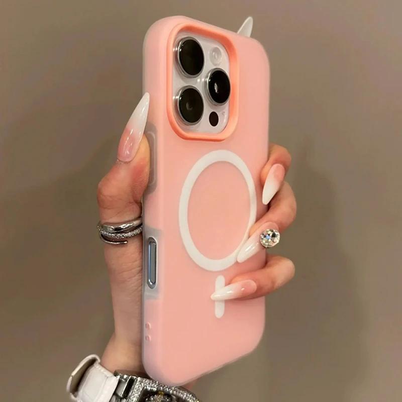 Luxury 2 IN 1 Candy Color Magnetic Phone Case For Samsung S26 S25 Ultra S24 FE S23 Plus Edge For Magsafe Wireless Charge Cover