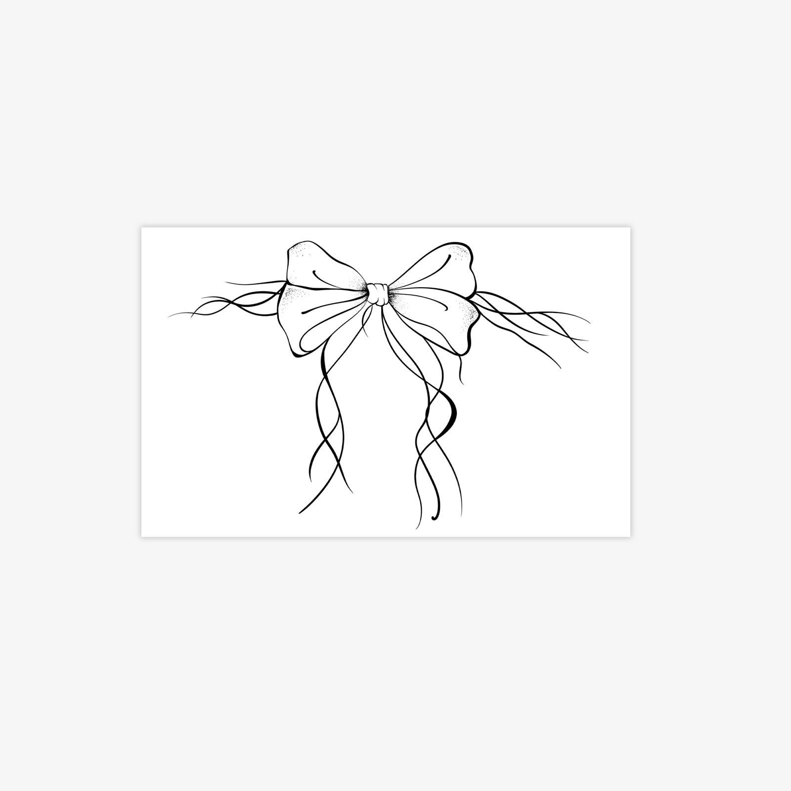 

Black Gray Line Drawing Poppy Butterfly Tattoo Sticker High-End Waterproof And Long-Lasting Waist And Abdomen Flower Small Pattern 12*19