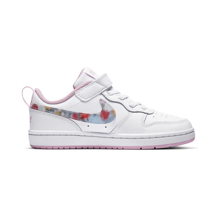 Nike Low 2 SE Floral Slip Resistant Cushioning Low Top Kids' Skateboarding Shoes White Pink Children Aged 3 7 Years Old CZ6613-100
