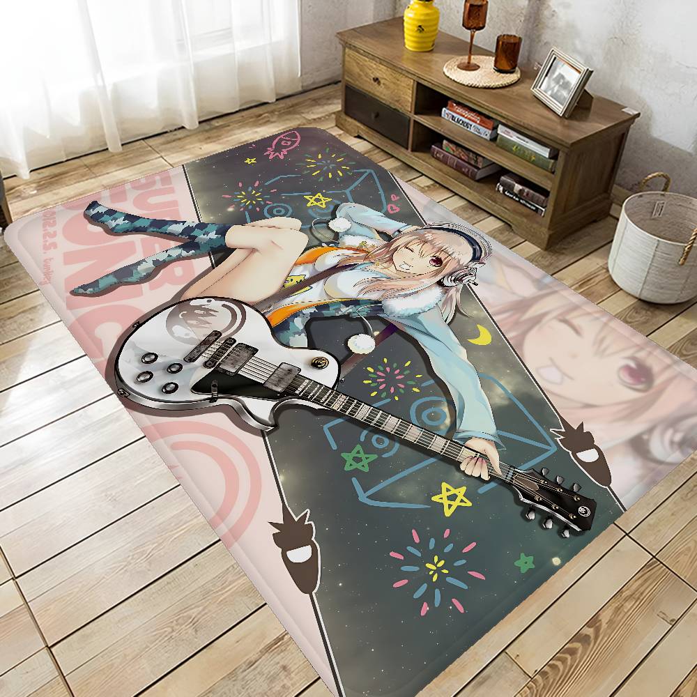S-Super Sonico Hallway Carpet INS Style Soft Bedroom Floor House Laundry Room Mat Anti-skid Bedside Area Rugs
