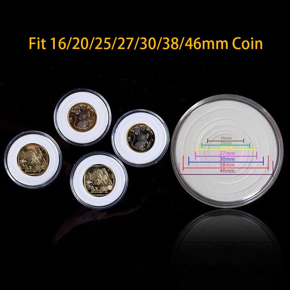 

20pcs Clear Round Coin Capsules, Portable Holders Storage Case, Transparent Container Display, Neatly Trimmed Edges