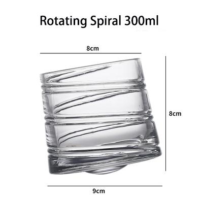 Вращающийся стакан для виски, Хрустальный тамблер для виски/скотча/бурбона, Хрустальные стаканы, Барный тамблер, Коктейль/Виски Олд Фэшн 300ml