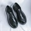 Large Size Spring and Autumn New Leather Shoes Men's Platform Derby Shoes British Style Trend Men's Shoes Leather Shoes One Piece 2025