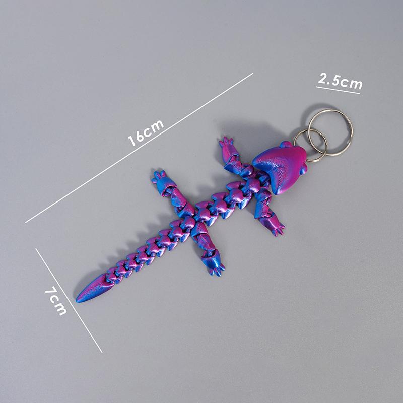 Adorable Multi Jointed Keyrings Creative 3D Printed Gecko Figurine Keychain Unique Backpack Decoration Accessories Gifts