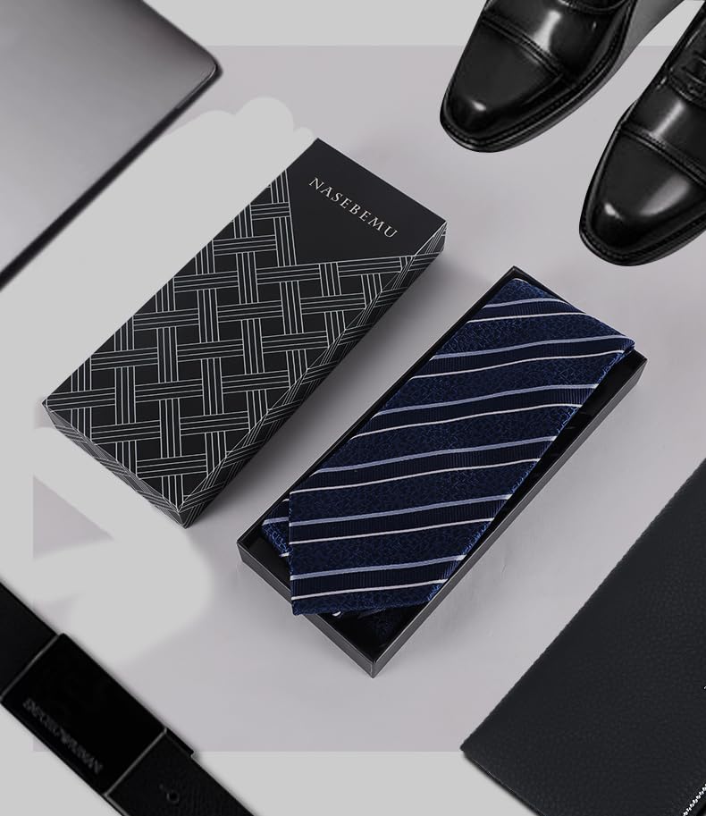 NASEBEMU Silk Designer with Perfect as a Gift for and Formal Premium Necktie, Brand, Box. Birthdays, Weddings, Father's Day, Anniversaries, Casual,
