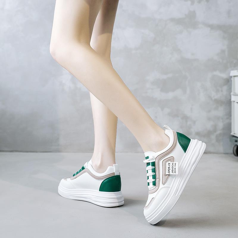 W1780 новые белые туфли на платформе на скрытом каблуке — фото 4